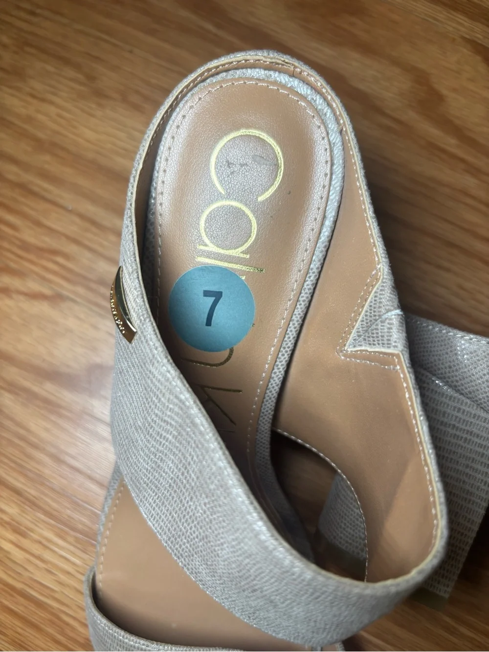 Calvin Klein Women's Taupe Slide Heels